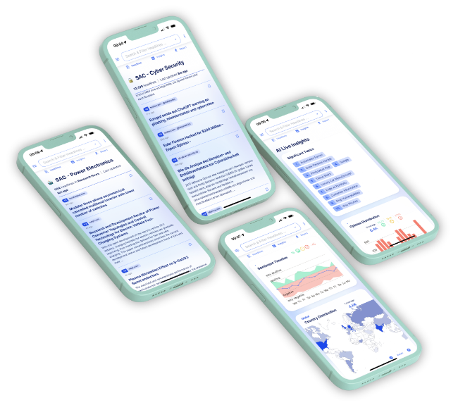 Customized Mobile HeadlineHunter Dashboard for Silicon Alps Cluster with focus on technology trend scouting.